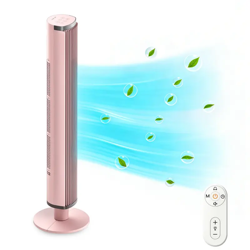 COWSAR 36" Tower Fan with Remote Control, 3 Modes, LED Display, 85° Oscillation, Portable Floor Bladeless Fan for Bedroom Living Rooms Home Office