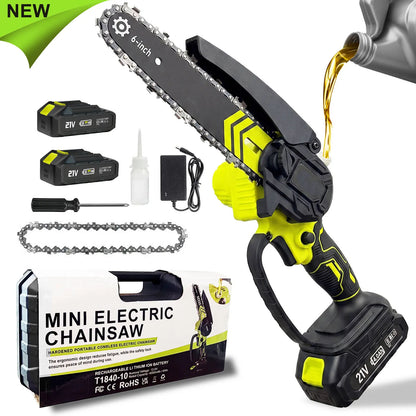 Brushless Mini Chainsaw - Cordless Electric Saw for Wood Cutting