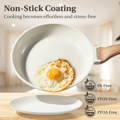 25-Piece Non-Stick Ceramic Granite Cookware Set with Stay-Cool Handles, Induction Compatible Pots and Pans Set for Healthy Cooking