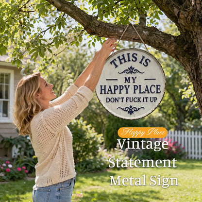 “This Is My Happy Place” Vintage Door Sign
