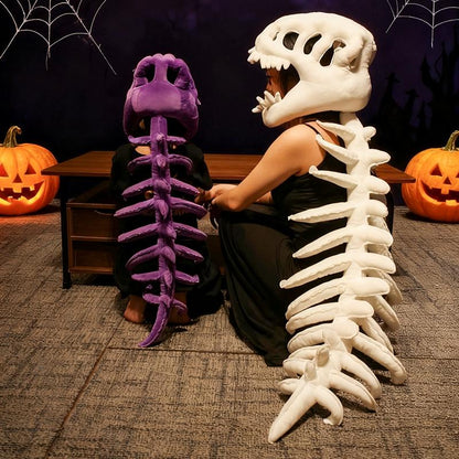 Dinosaur Skeleton Headgear Pillow, 4 Color Options Available, Unisex Cushion, Perfect for Halloween Party Cosplay and Sofa Lounging