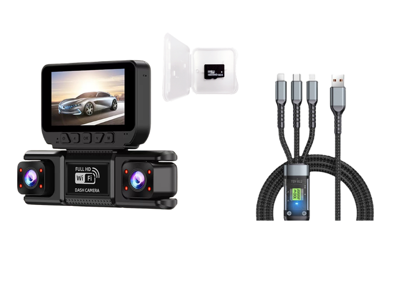 🔥 -50 % jusqu'à épuisement des stocks ! 🚗 Dashcam Full HD 1080p avec 4 caméras et Wi-Fi