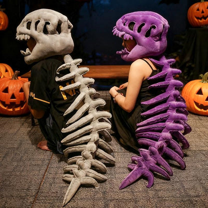 Dinosaur Skeleton Headgear Pillow, 4 Color Options Available, Unisex Cushion, Perfect for Halloween Party Cosplay and Sofa Lounging