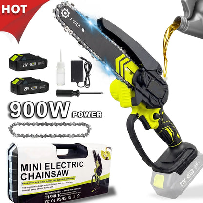 Brushless Mini Chainsaw - Cordless Electric Saw for Wood Cutting