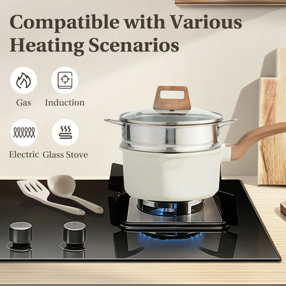 25-Piece Non-Stick Ceramic Granite Cookware Set with Stay-Cool Handles, Induction Compatible Pots and Pans Set for Healthy Cooking