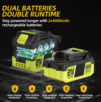 2 in 1 Mini Chainsaw with 21V Batteries & Telescopic Saw