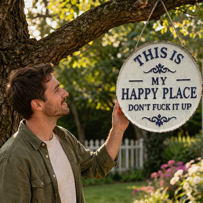 “This Is My Happy Place” Vintage Door Sign