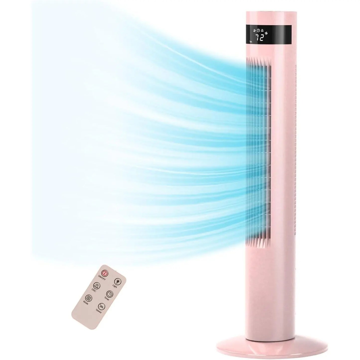 COWSAR 36" Tower Fan with Remote Control, 3 Modes, LED Display, 85° Oscillation, Portable Floor Bladeless Fan for Bedroom Living Rooms Home Office