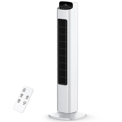 COWSAR 36" Tower Fan with Remote Control, 3 Modes, LED Display, 85° Oscillation, Portable Floor Bladeless Fan for Bedroom Living Rooms Home Office
