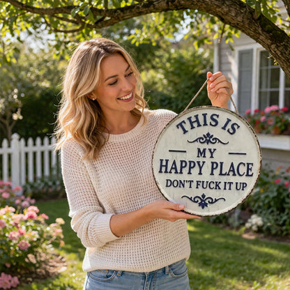 “This Is My Happy Place” Vintage Door Sign