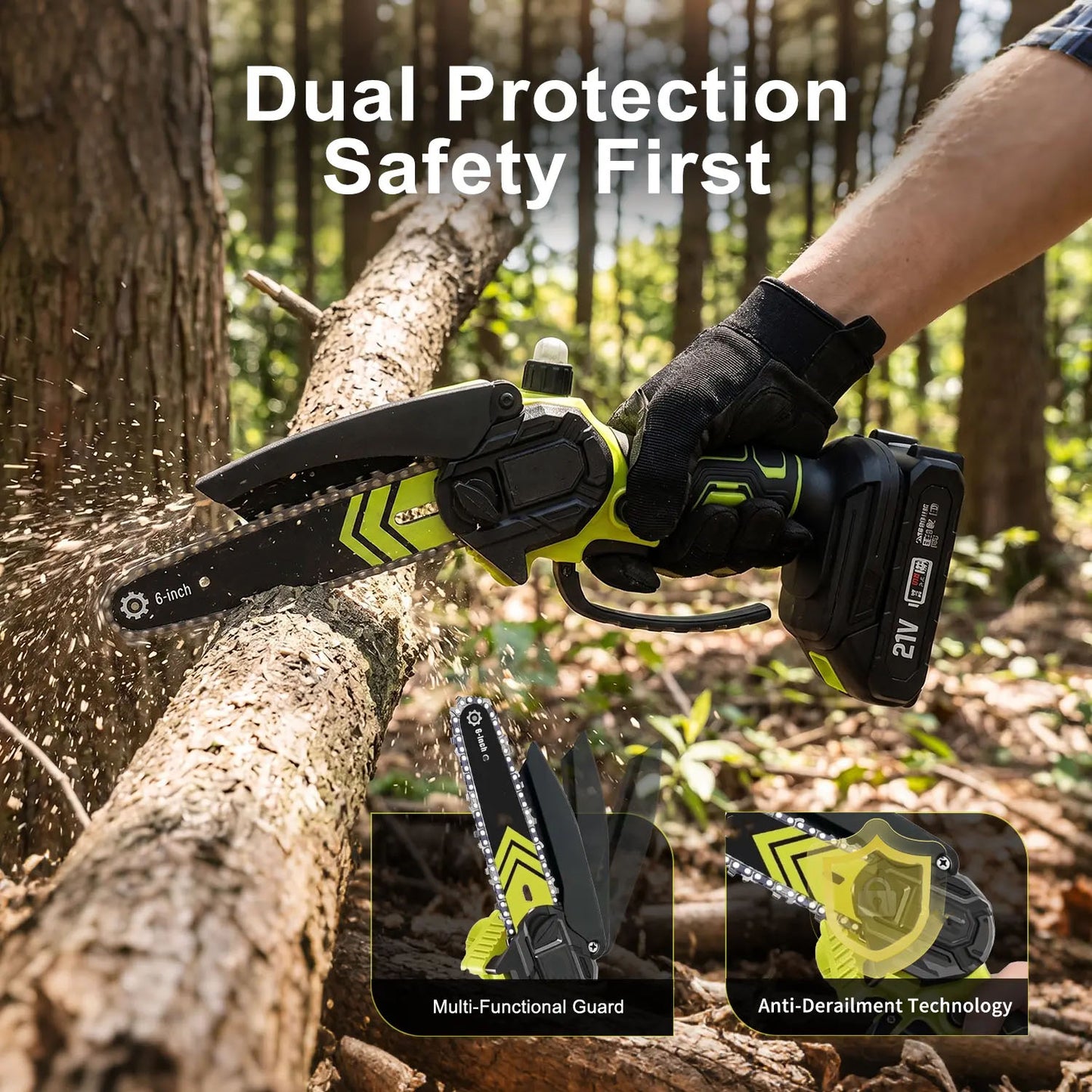 Brushless Mini Chainsaw - Cordless Electric Saw for Wood Cutting