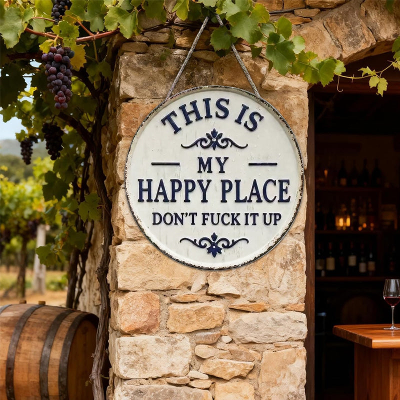 “This Is My Happy Place” Vintage Door Sign