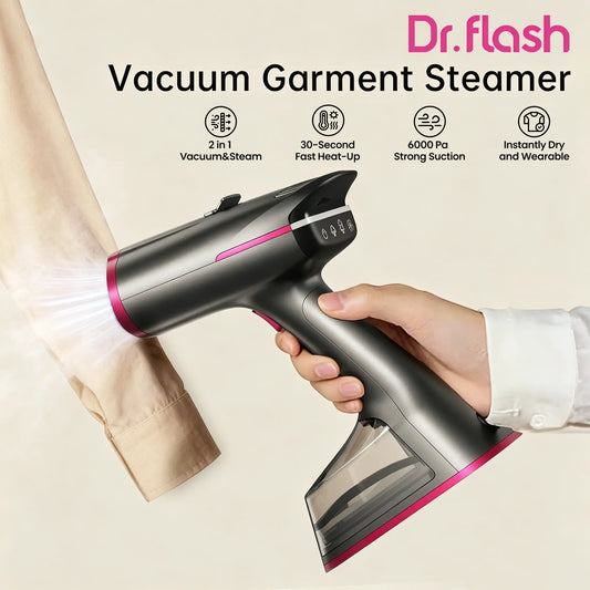 Dr.Flash Vacuum Garment Steamer 2-in-1 with 270ml Capacity