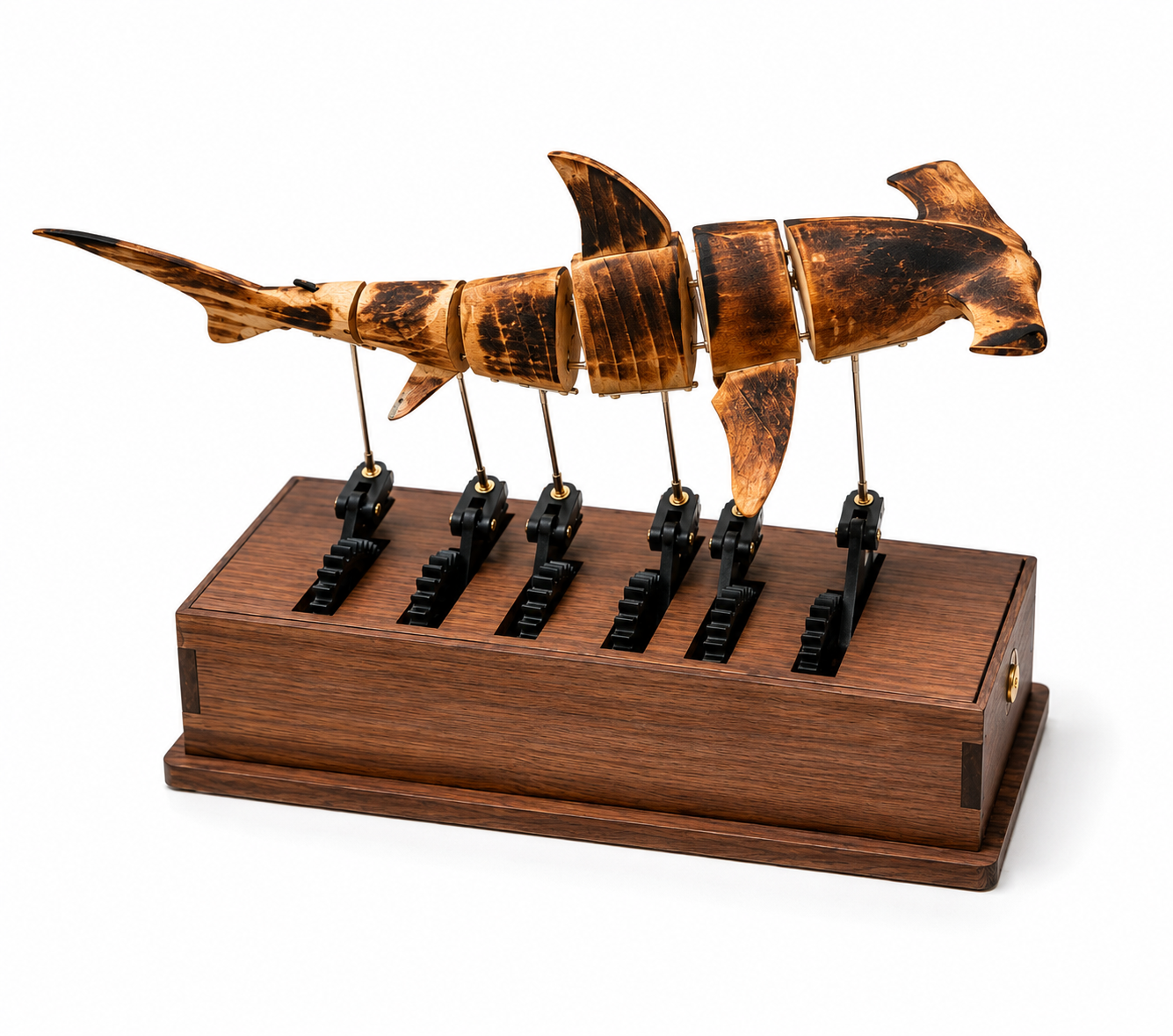 Handcrafted Wooden Ocean Animal Mechanical Model