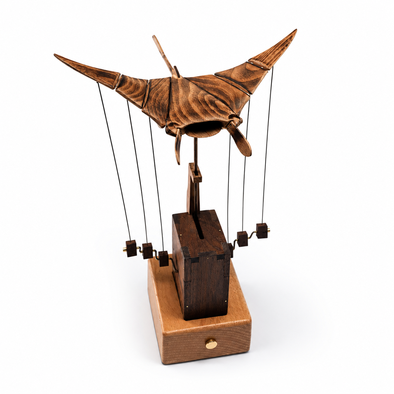 Handcrafted Wooden Ocean Animal Mechanical Model