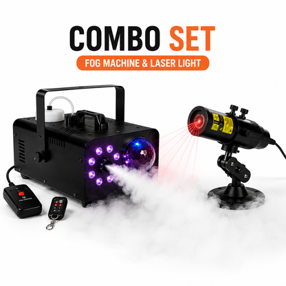 Halloween Fog Machine & Laser Swamp Light Combo Set
