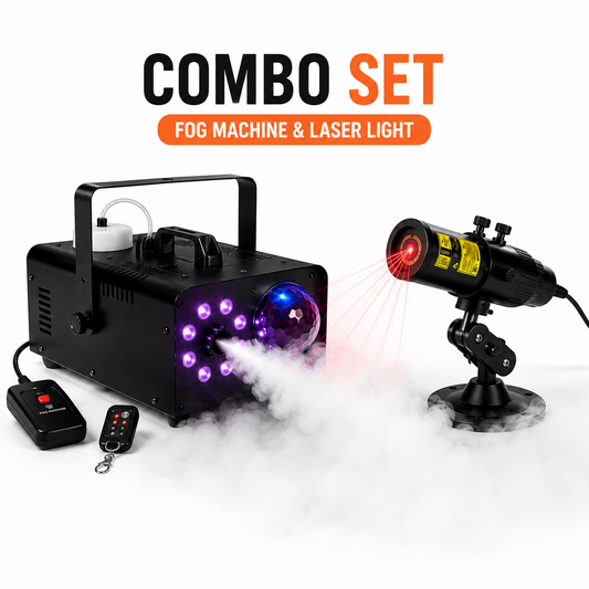 Halloween Fog Machine & Laser Swamp Light Combo Set