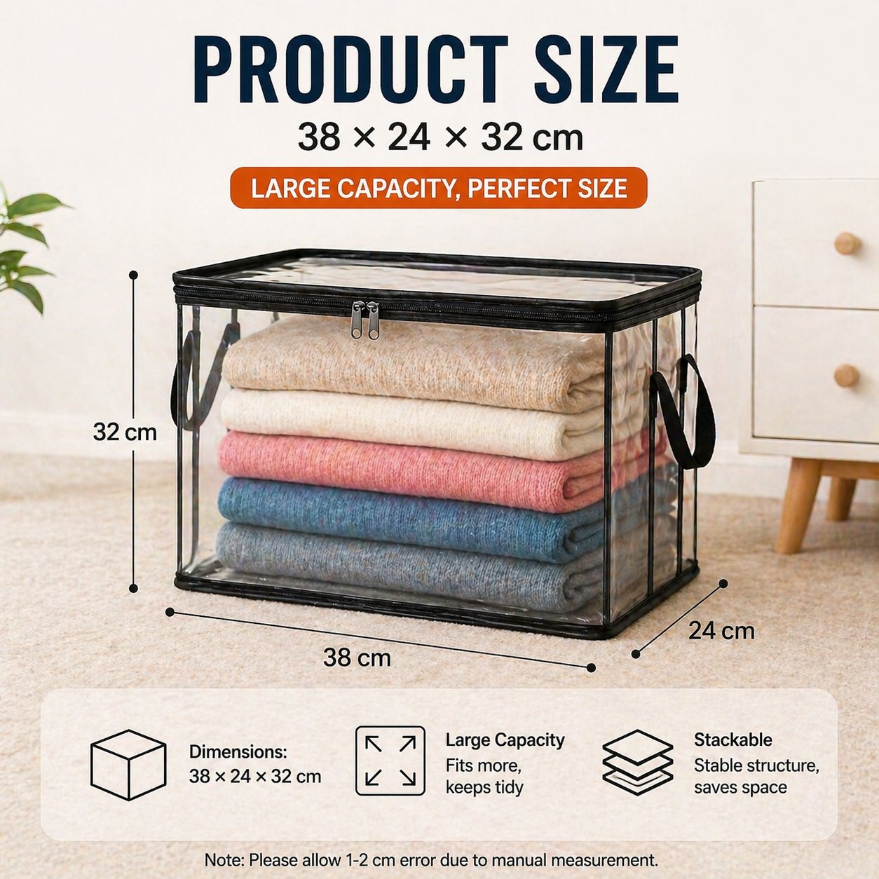 Large Clear Storage Bags for Closet Organization