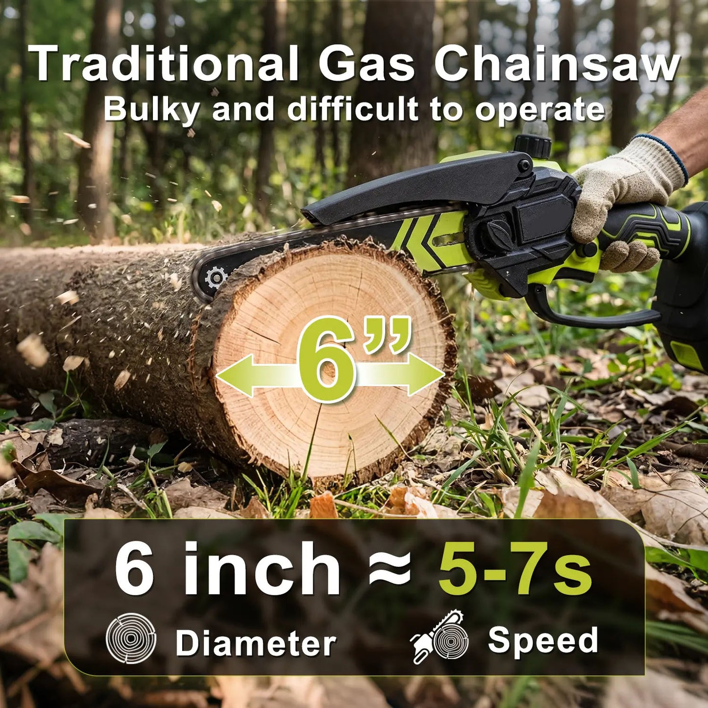 Brushless Mini Chainsaw - Cordless Electric Saw for Wood Cutting