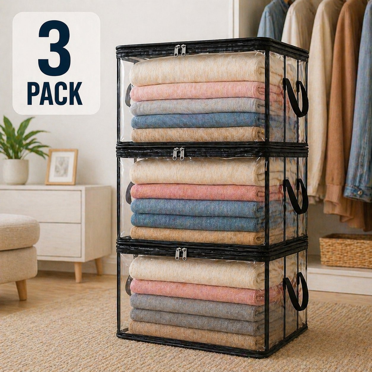 Large Clear Storage Bags for Closet Organization