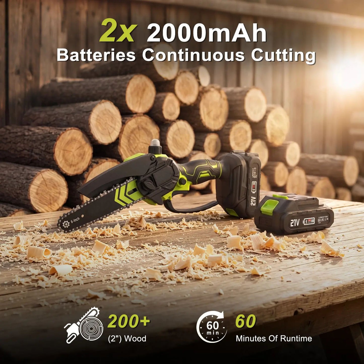 Brushless Mini Chainsaw - Cordless Electric Saw for Wood Cutting