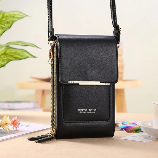 Portefeuille de téléphone bandoulière tactile pour femme, simple et élégant