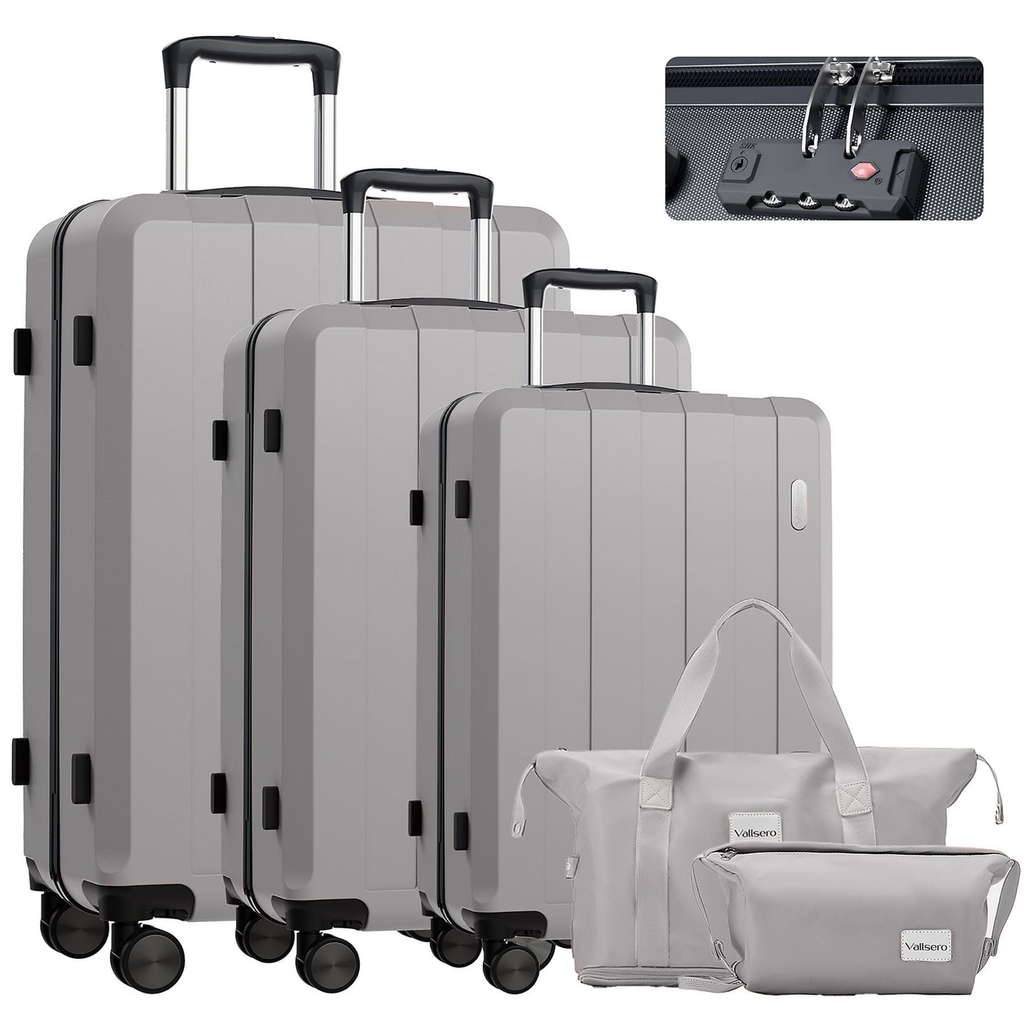 Koffer-Set (20", 24", 28") Trolley-Set 5-teilig Reiseset Rollenkoffer