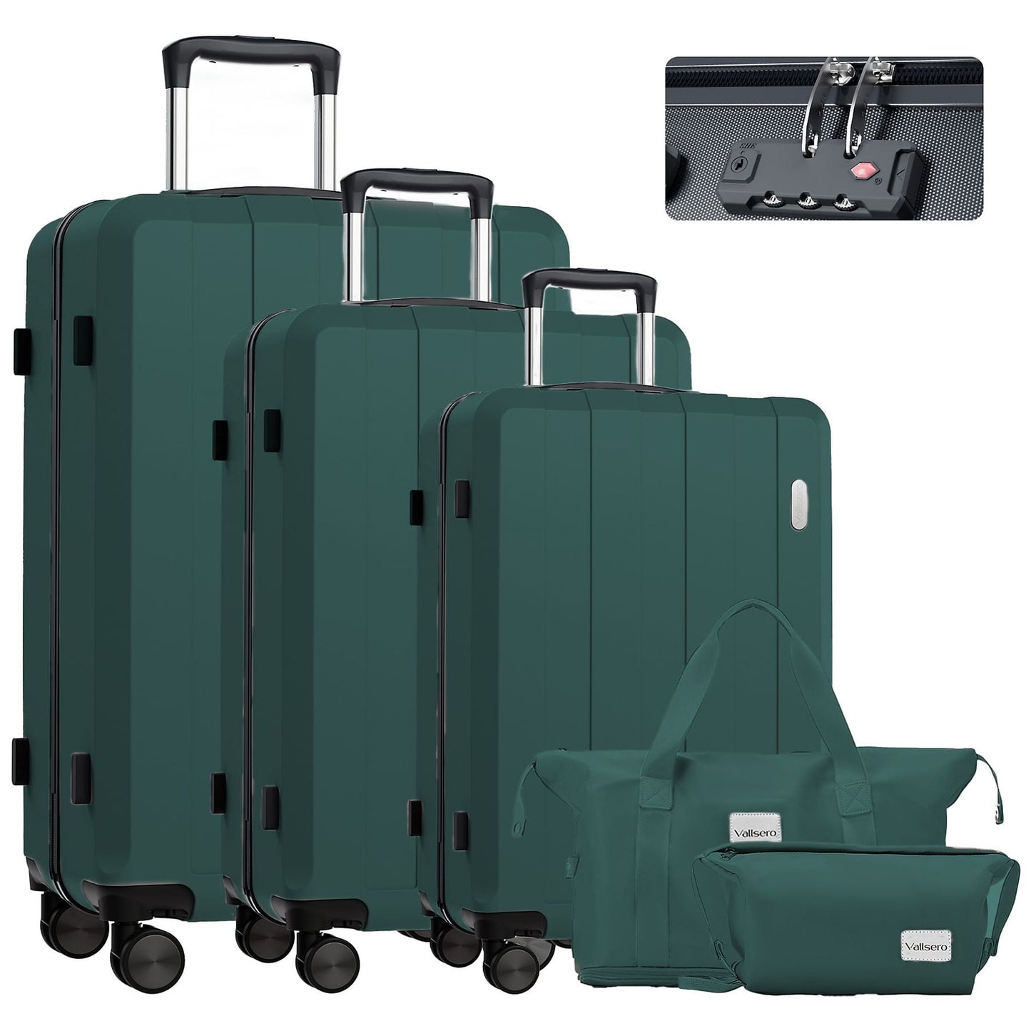 Koffer-Set (20", 24", 28") Trolley-Set 5-teilig Reiseset Rollenkoffer