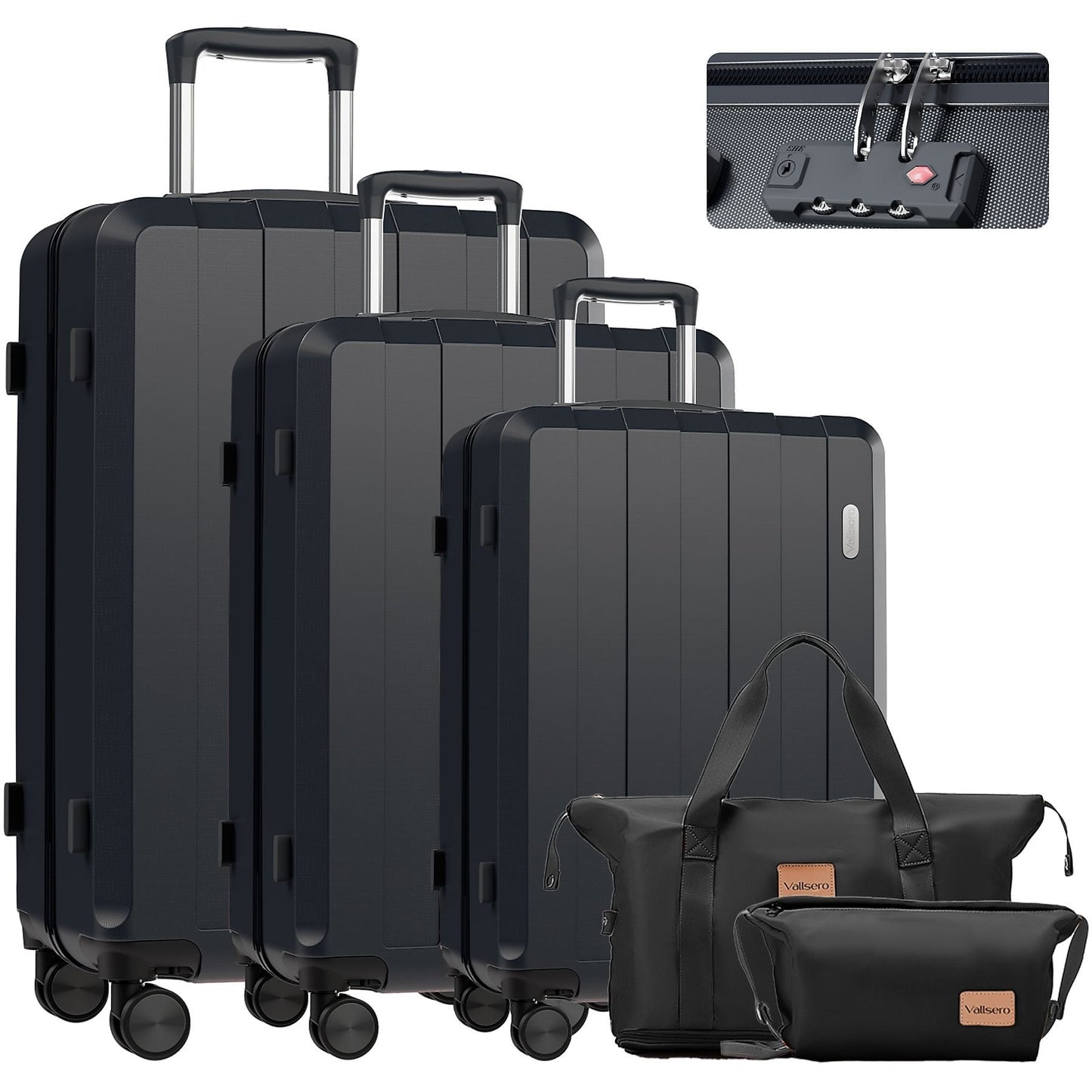 Koffer-Set (20", 24", 28") Trolley-Set 5-teilig Reiseset Rollenkoffer