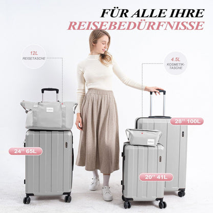 Koffer-Set (20", 24", 28") Trolley-Set 5-teilig Reiseset Rollenkoffer