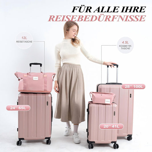Koffer-Set (20", 24", 28") Trolley-Set 5-teilig Reiseset Rollenkoffer