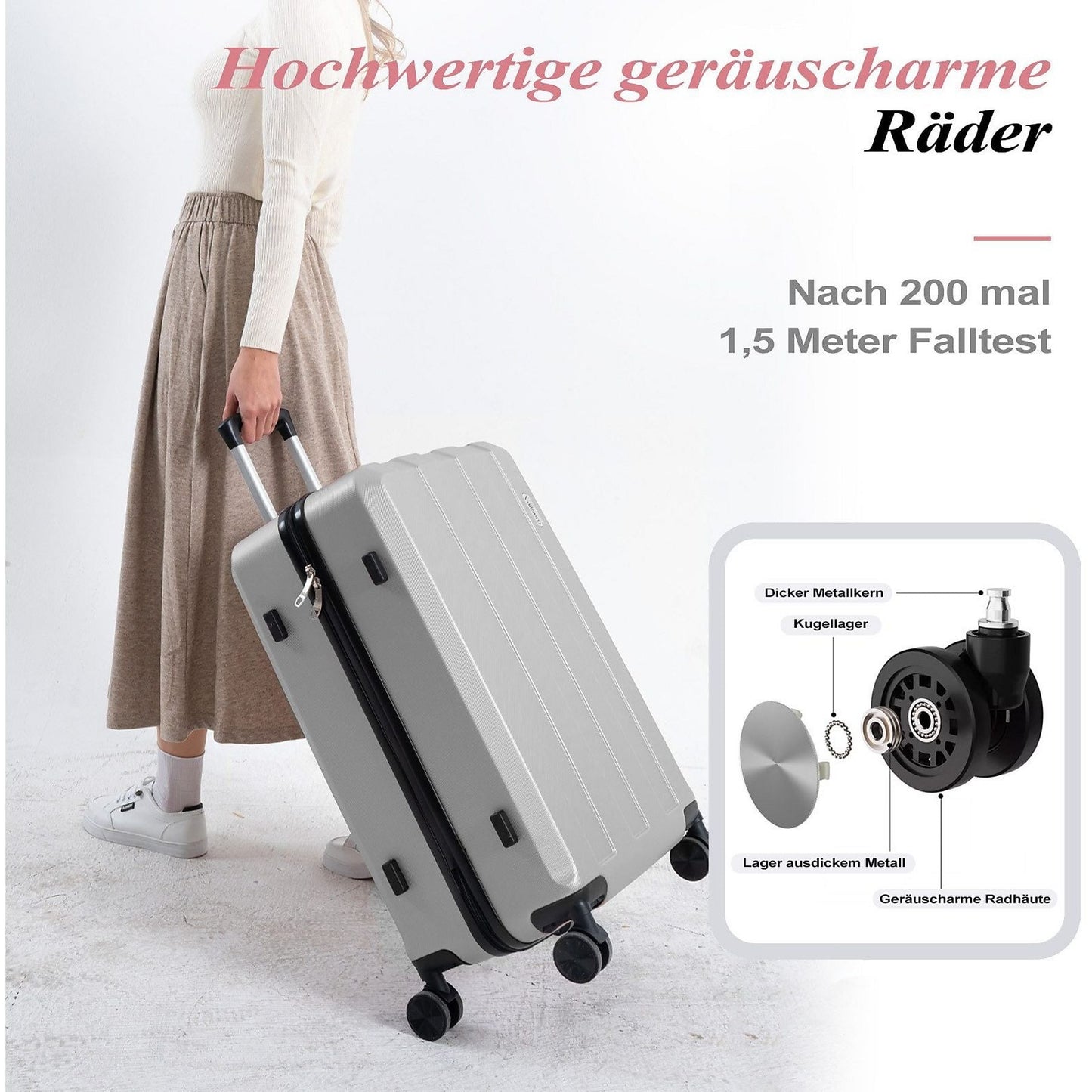 Koffer-Set (20", 24", 28") Trolley-Set 5-teilig Reiseset Rollenkoffer