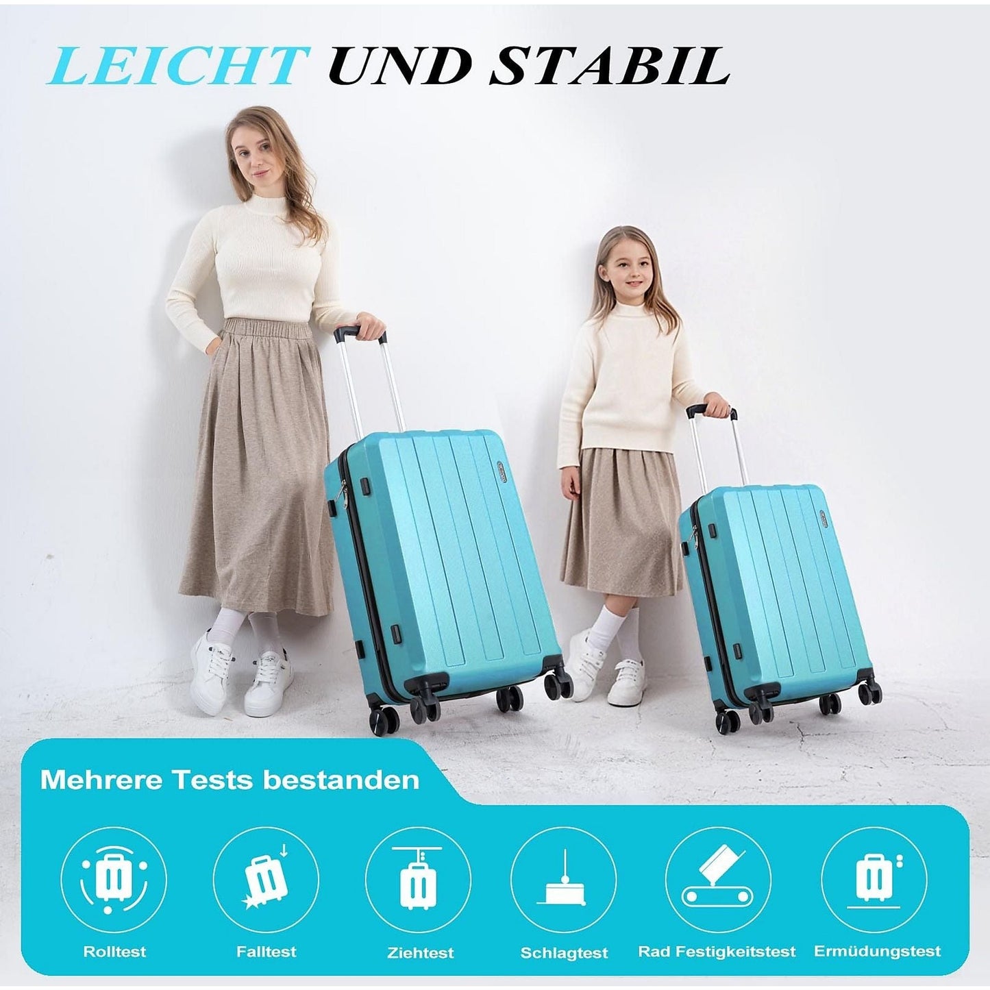 Koffer-Set (20", 24", 28") Trolley-Set 5-teilig Reiseset Rollenkoffer