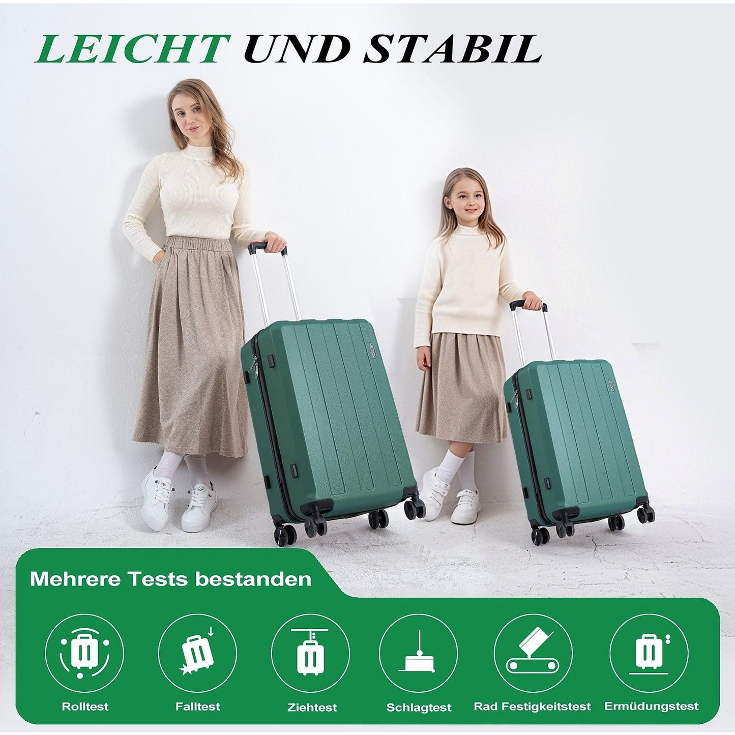 Koffer-Set (20", 24", 28") Trolley-Set 5-teilig Reiseset Rollenkoffer