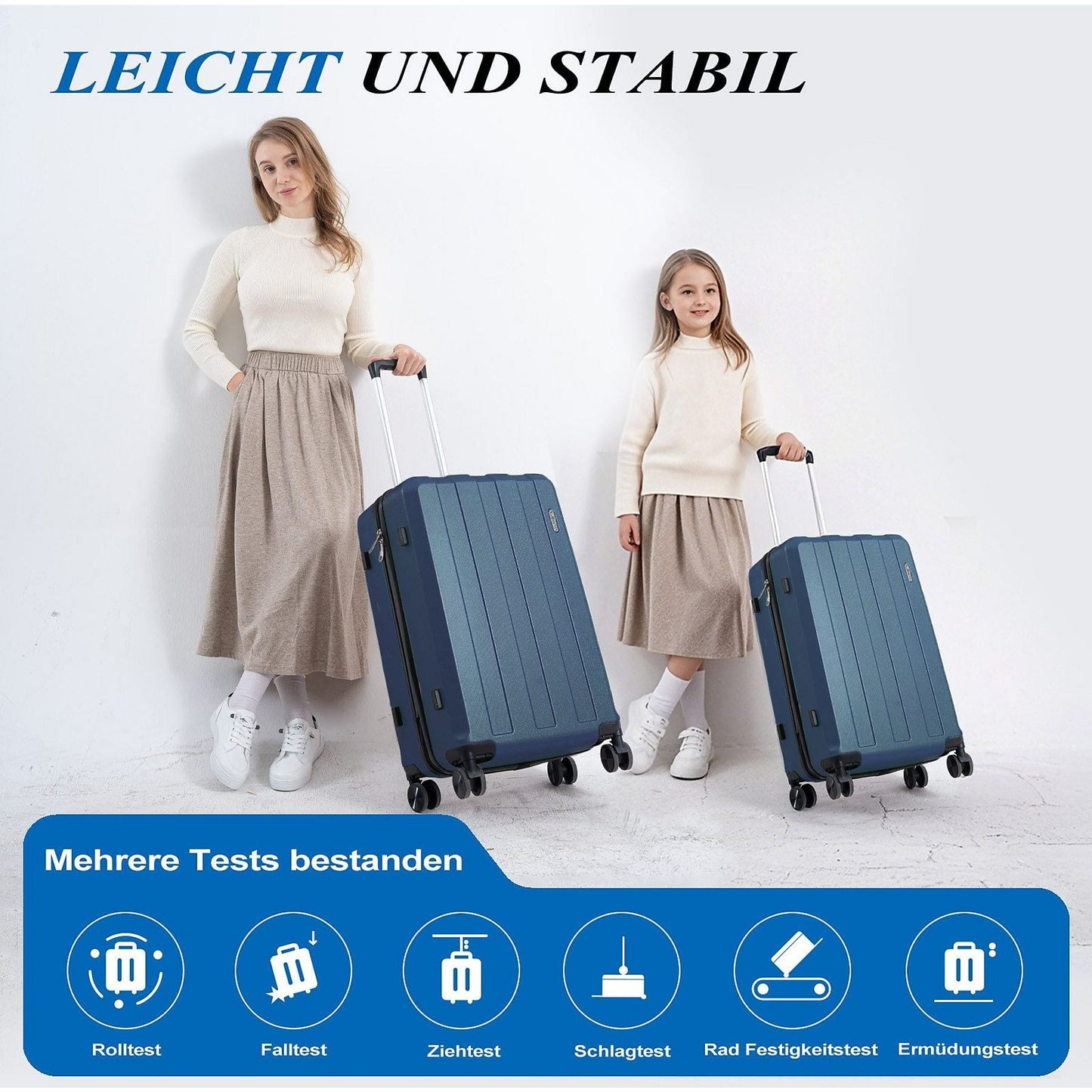 Koffer-Set (20", 24", 28") Trolley-Set 5-teilig Reiseset Rollenkoffer