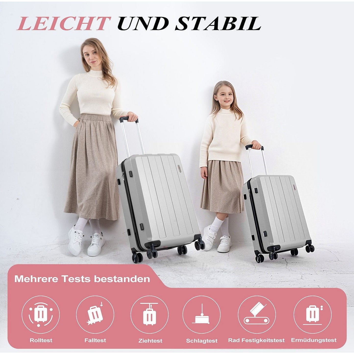 Koffer-Set (20", 24", 28") Trolley-Set 5-teilig Reiseset Rollenkoffer