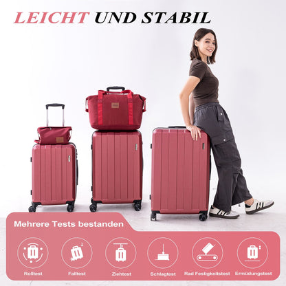Koffer-Set (20", 24", 28") Trolley-Set 5-teilig Reiseset Rollenkoffer