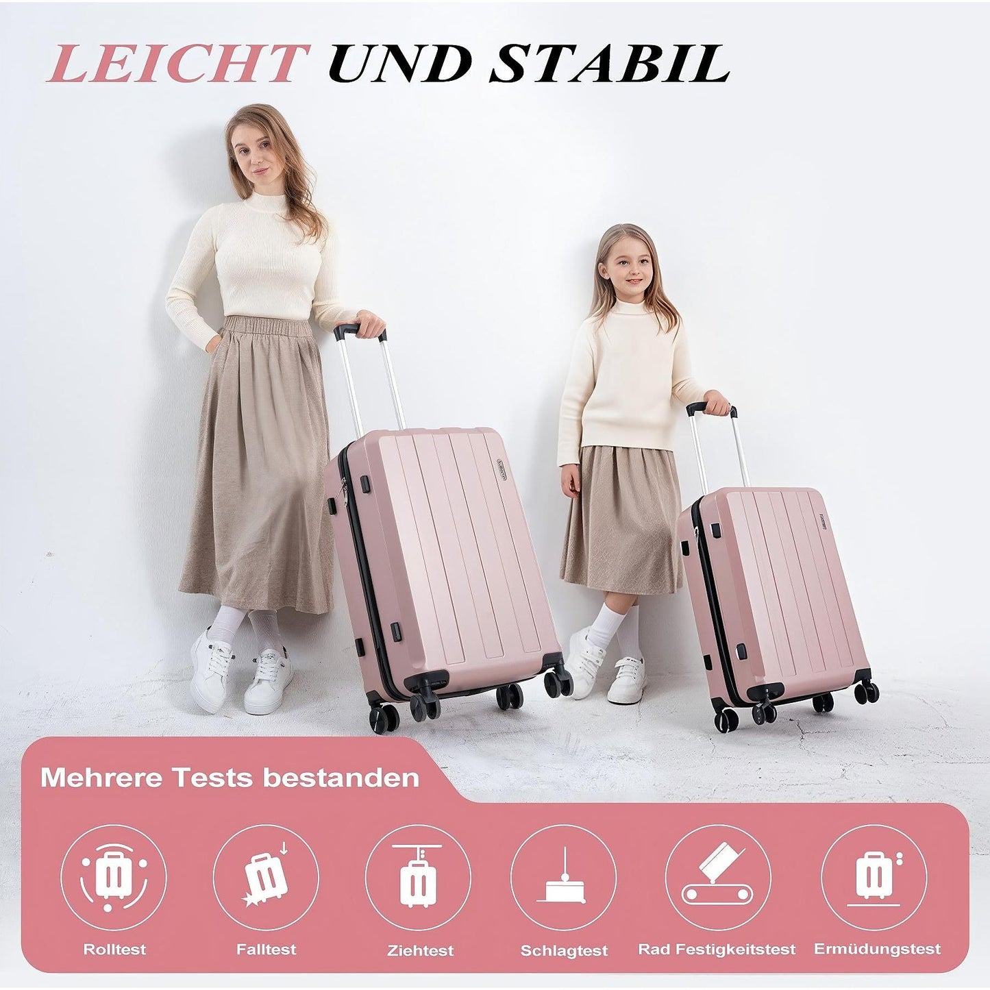 Koffer-Set (20", 24", 28") Trolley-Set 5-teilig Reiseset Rollenkoffer
