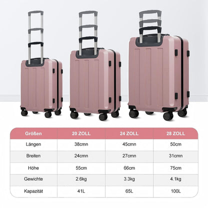 Koffer-Set (20", 24", 28") Trolley-Set 5-teilig Reiseset Rollenkoffer