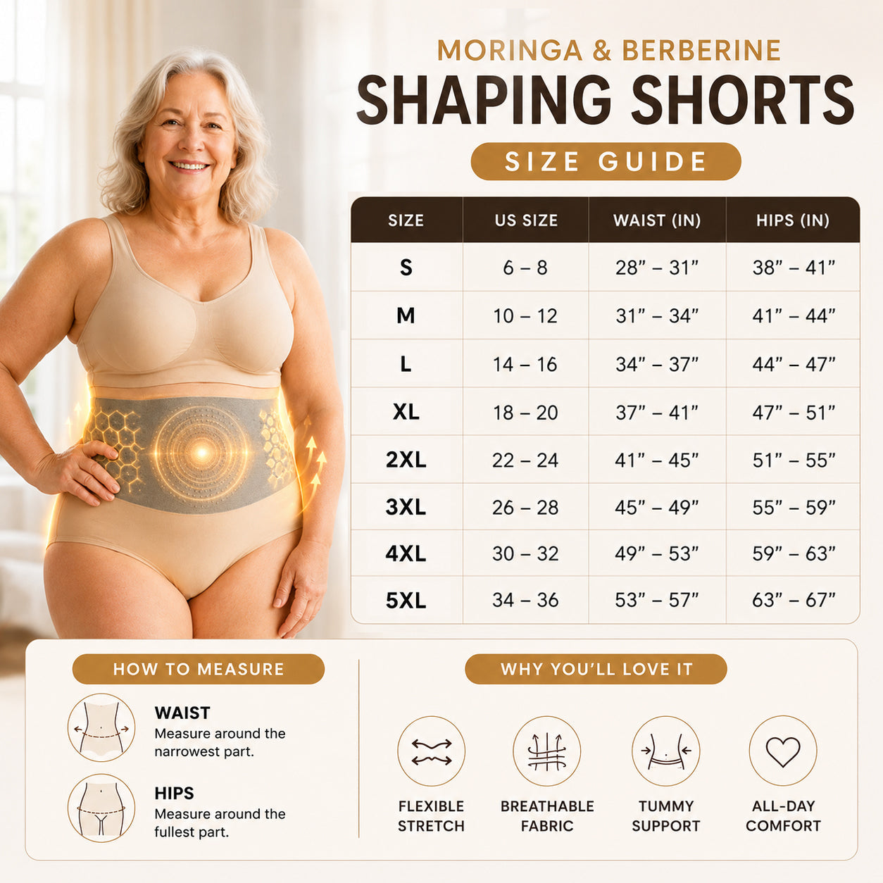 Ziptred™ 4-in-1 Moringa & Berberine Tummy Control Shaping Shorts