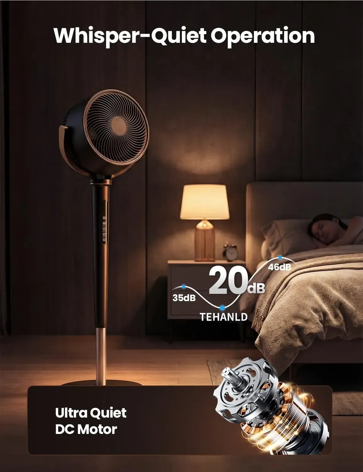 ⚡️ 72-HR CLEAROUT ⚡️ 120° Oscillating Standing Bedroom Fan ❄️